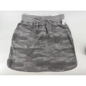 Maurices Gray Camo Knit Mini Skirt Small NWT Drawstring Elastic Waist Pockets